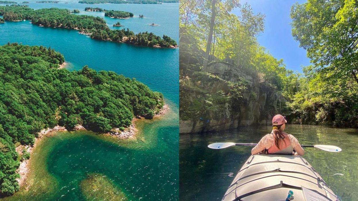 1000 Islands Kayaking Tour Takes You Past A Shipwreck & Cliffs