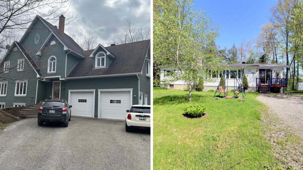 1353, chemin Verpaelst, Sherbrooke, QC. Droite : 35, rue de la Butte, Sherbrooke, QC.