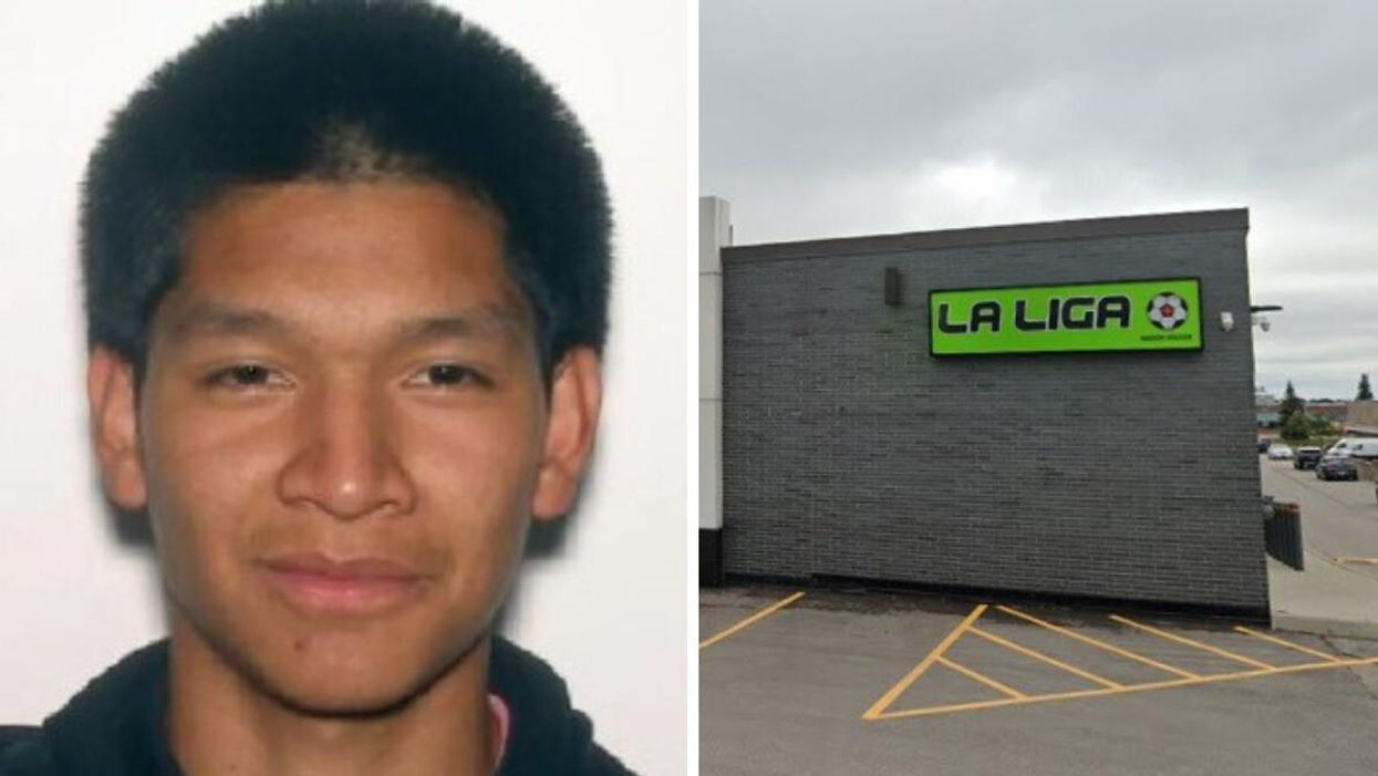 19-year-old shooting suspect, Cristian Cuxum. Right: La Liga Sports Complex.