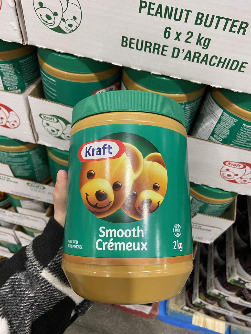 2-kilogram size of smooth Kraft peanut butter.