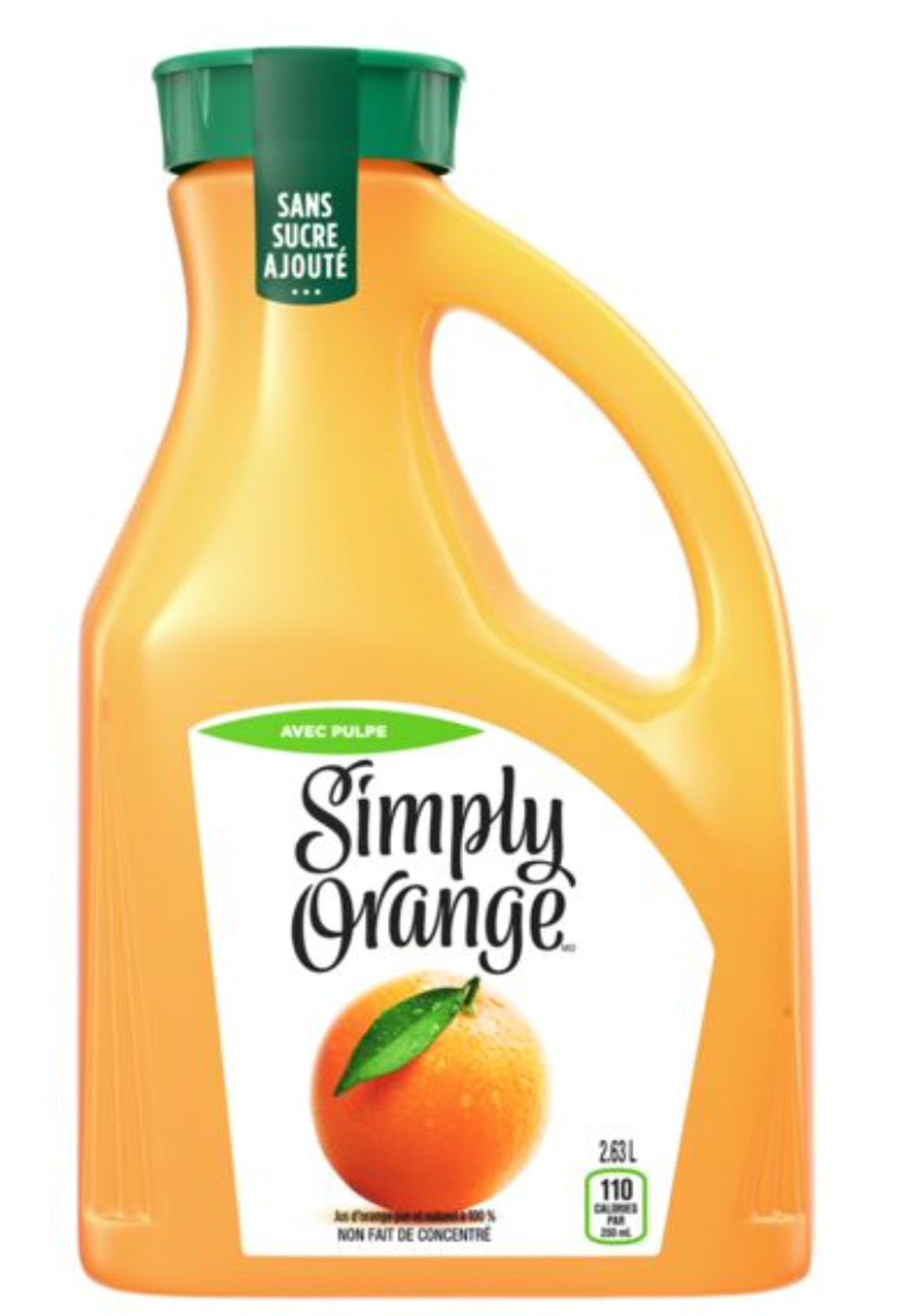 2 L de jus d'orange.