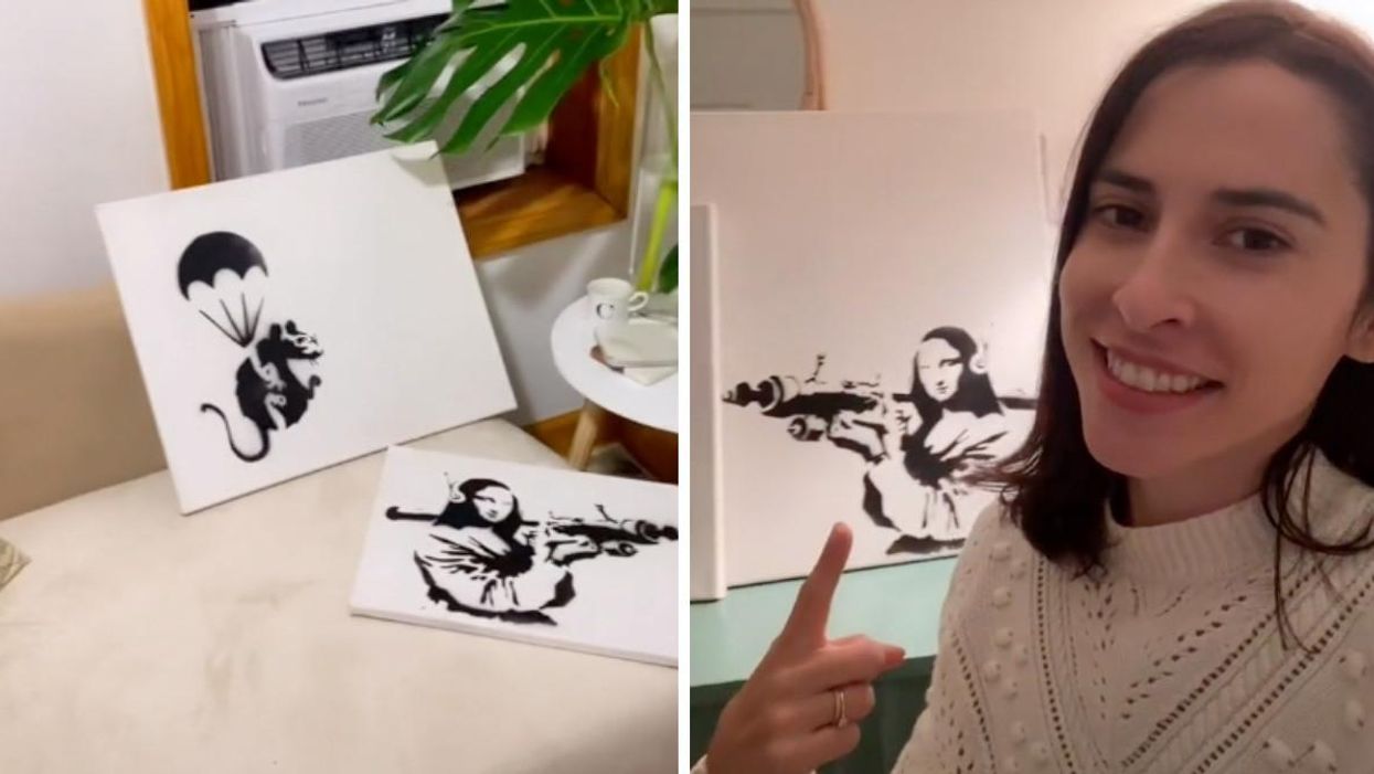 2 TikTokers Hope This 'Banksy' Art Is Real & They Bought It For Cheap In The NYC Subway