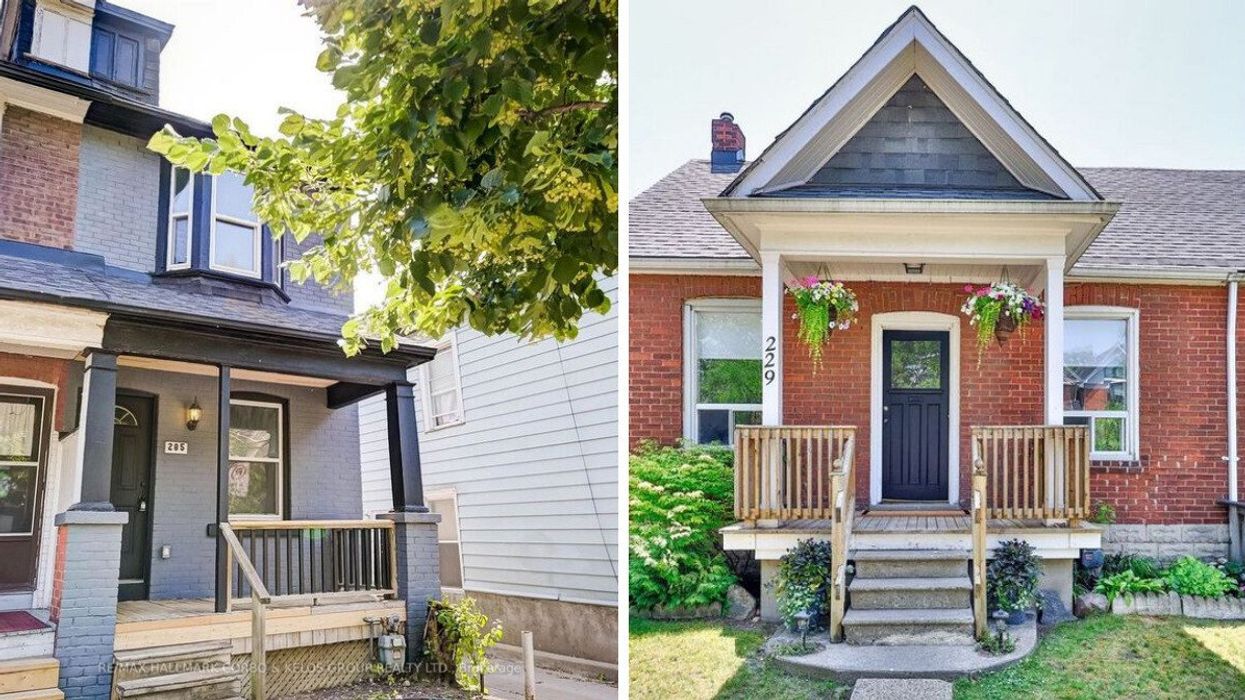 285 Rhodes Avenue in Toronto. Right: 229 Gamble Avenue in Toronto