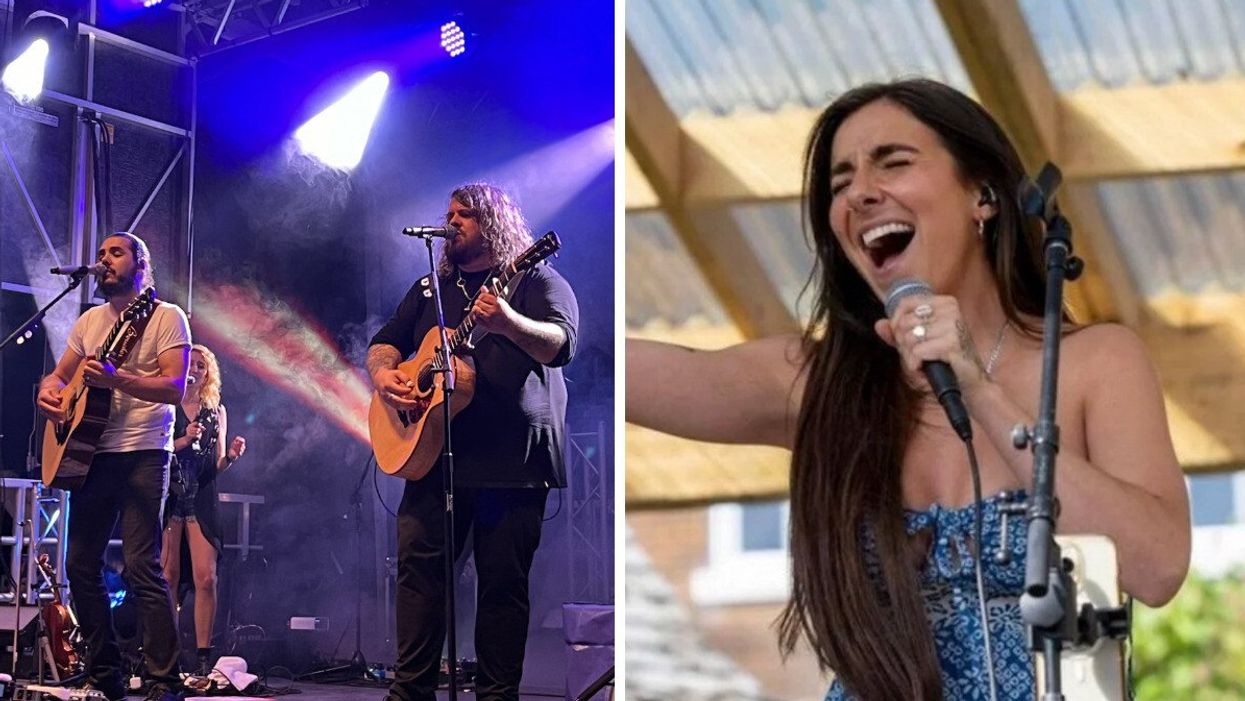 2Frères aux Zones musicales à Laval. Droite : Rafaëlle Roy en concert.