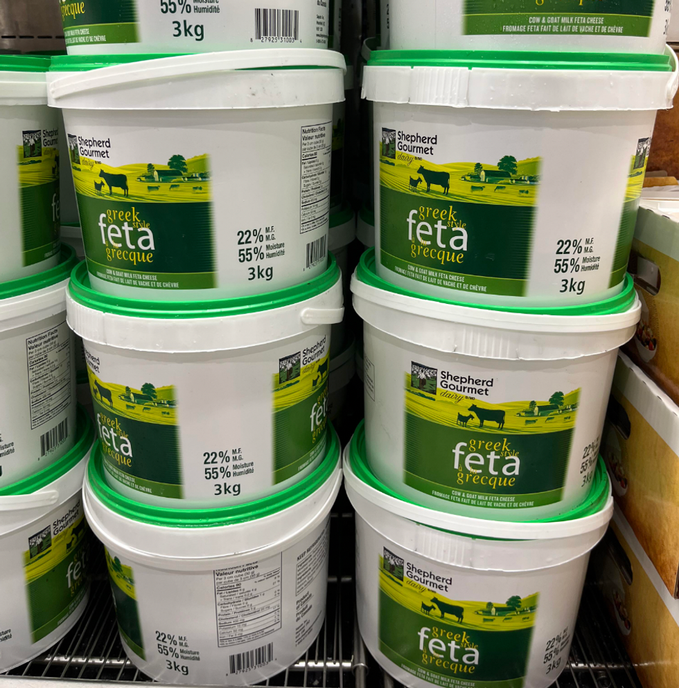 3 kilos de feta grecque chez Costco.