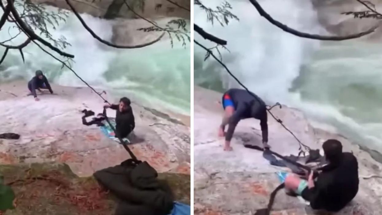 5 Hikers Tied Their Turbans Together To Save A Man From A Rushing Waterfall In BC (VIDEO)