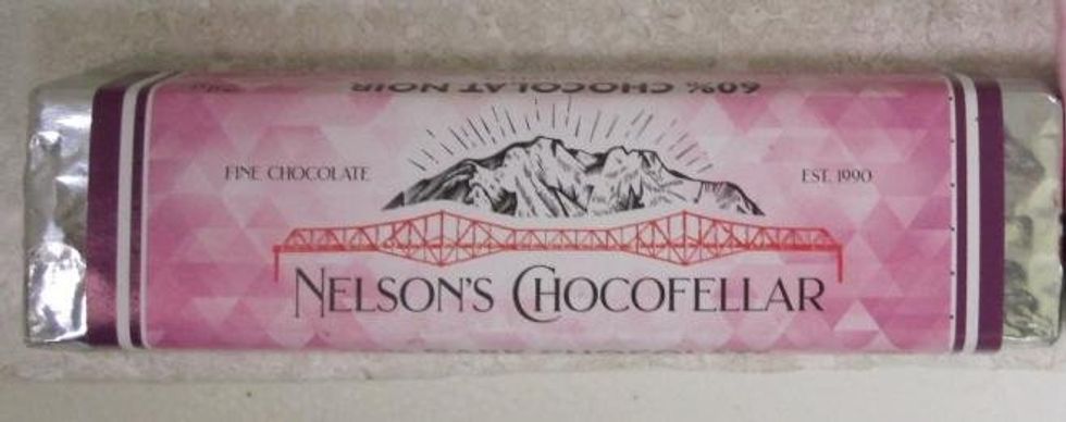 60% Dark Chocolate with Hazelnuts.