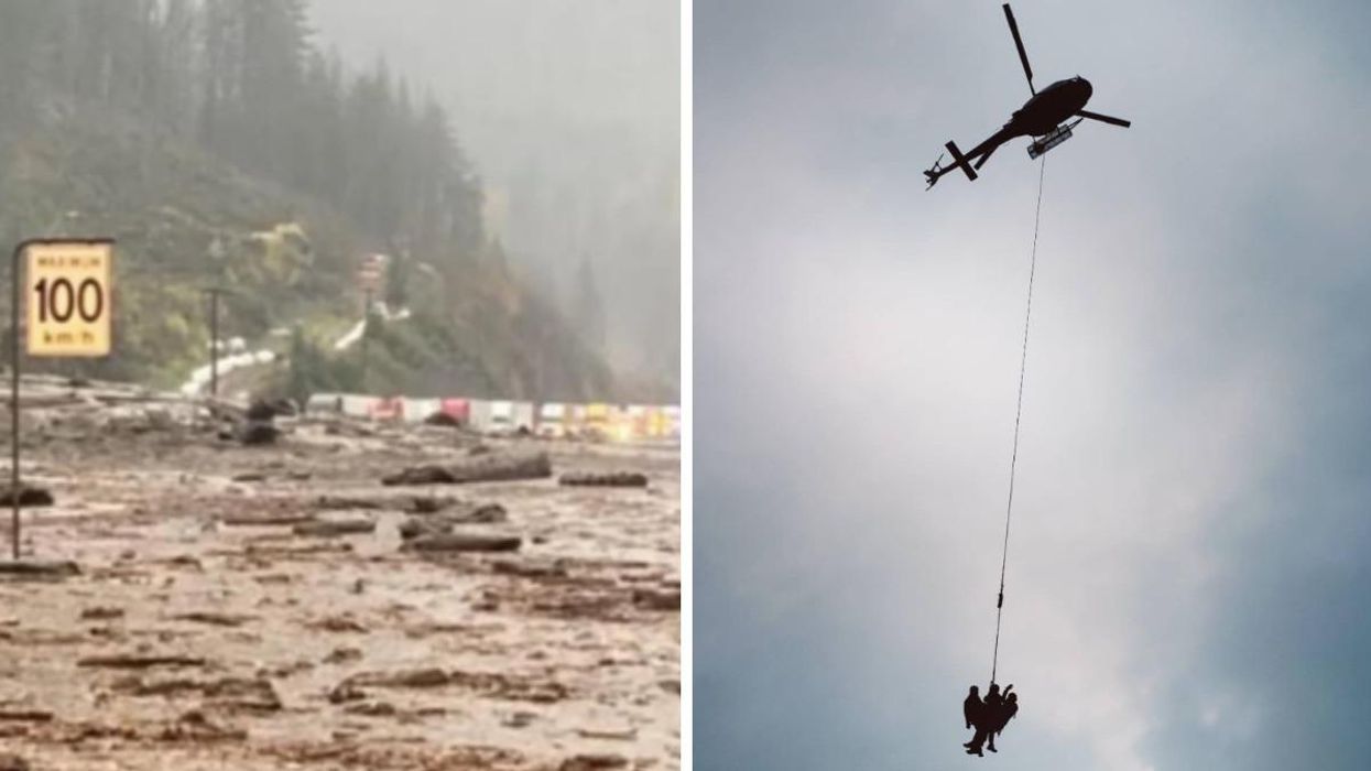 80-100 Vehicles Are Trapped Between 2 Landslides In BC & Here's The Rescue Plan