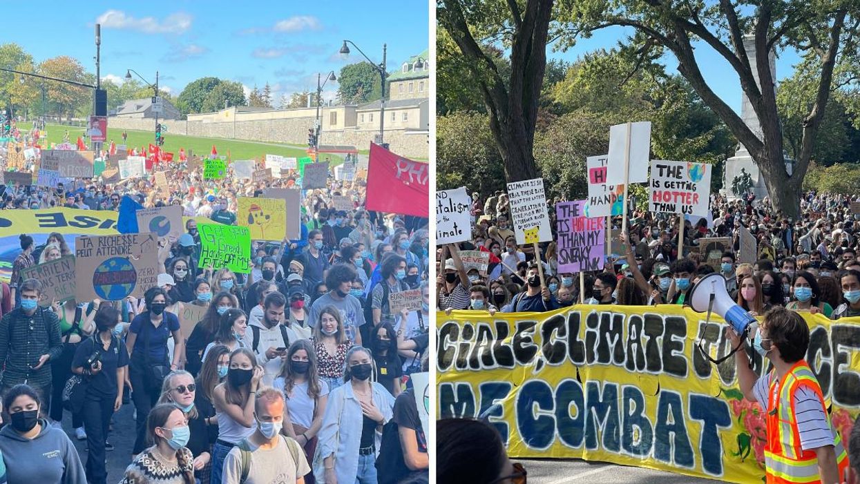 9 photos de l'impressionnante foule à la marche pour le climat ce vendredi à Montréal