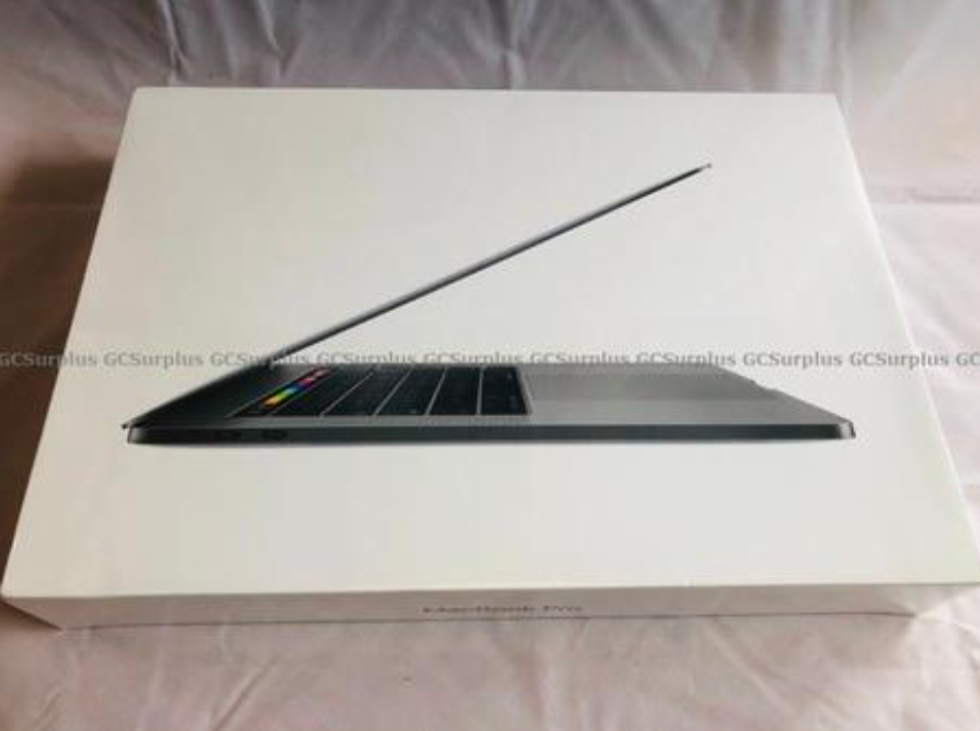 A 15-inch Apple MacBook on auction at GCSurplus.