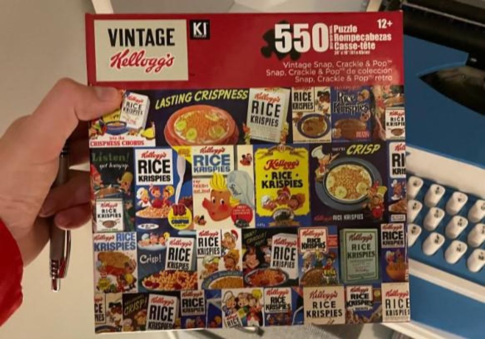 A 550 piece puzzle of retro Kellog's products.