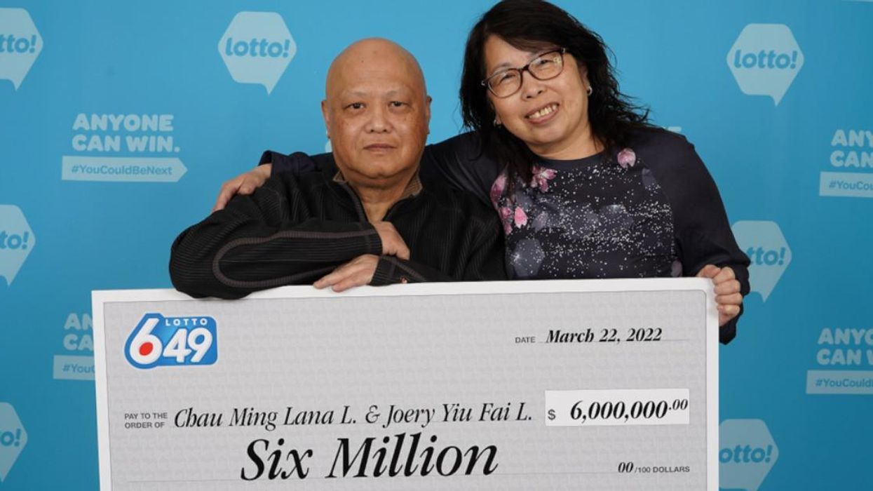 A B.C. couple who won the Lotto 6/49 jackpot.