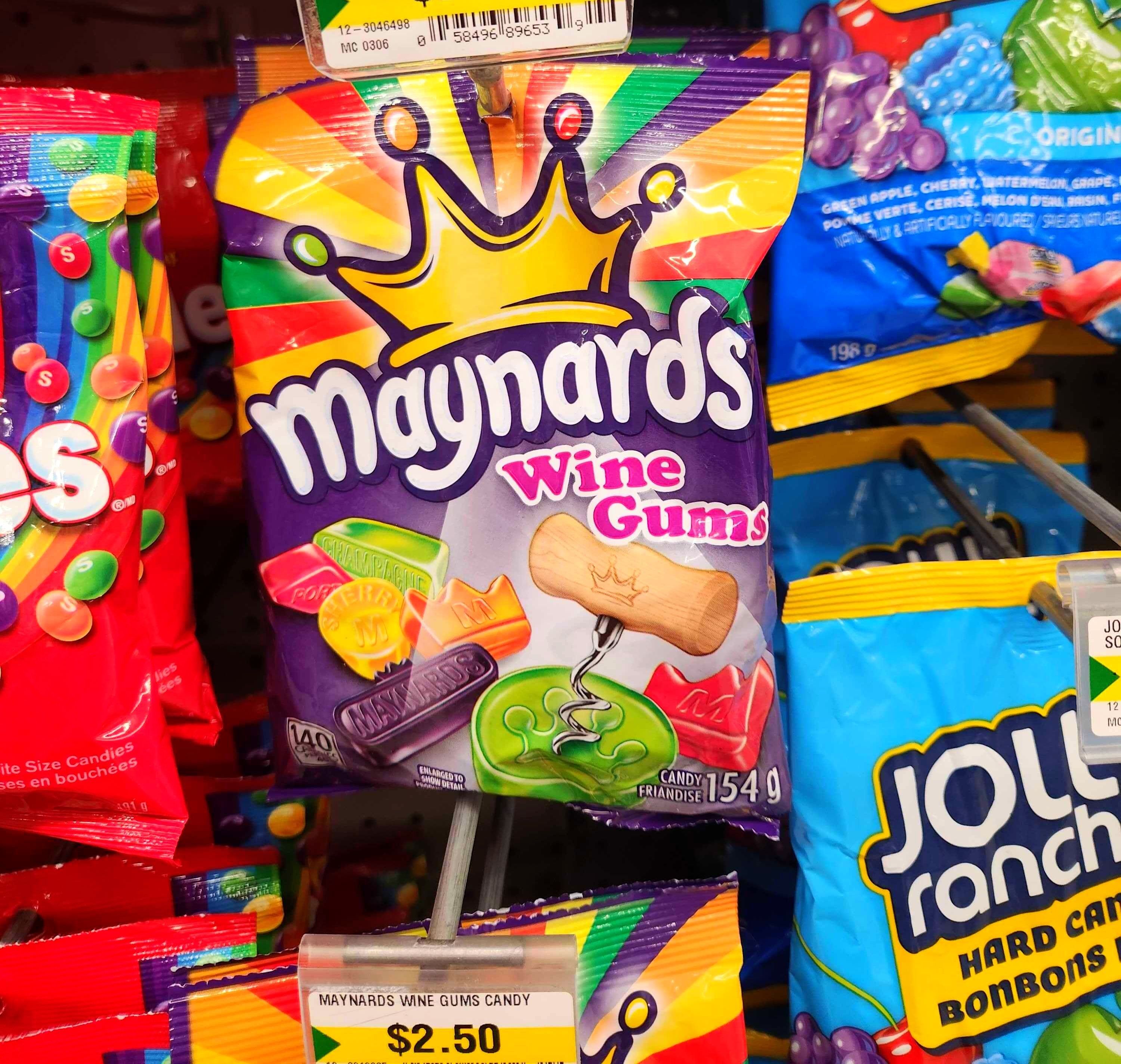 A bag of Maynards Wine Gums.