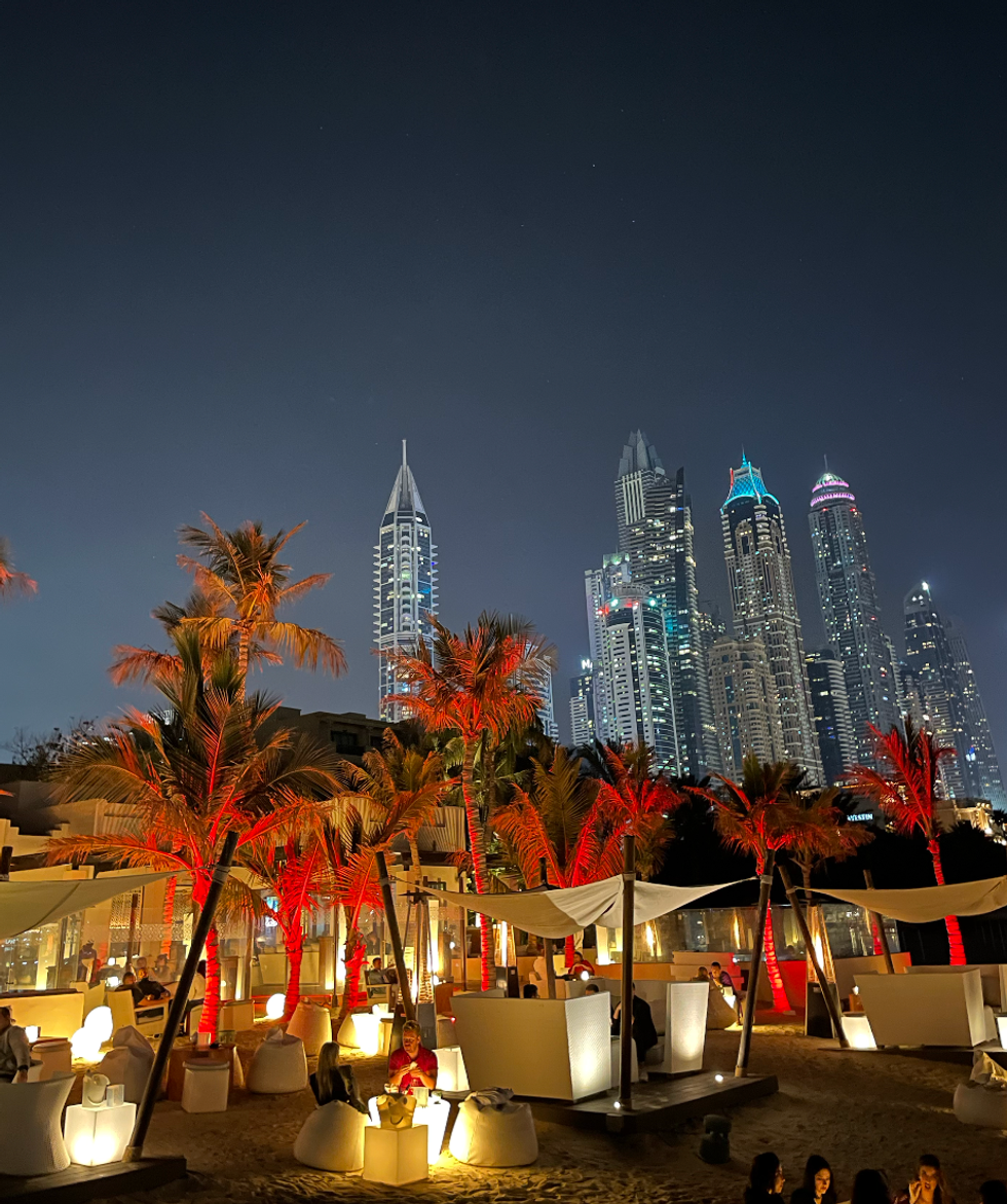 A beach club on the beach in Dubai.