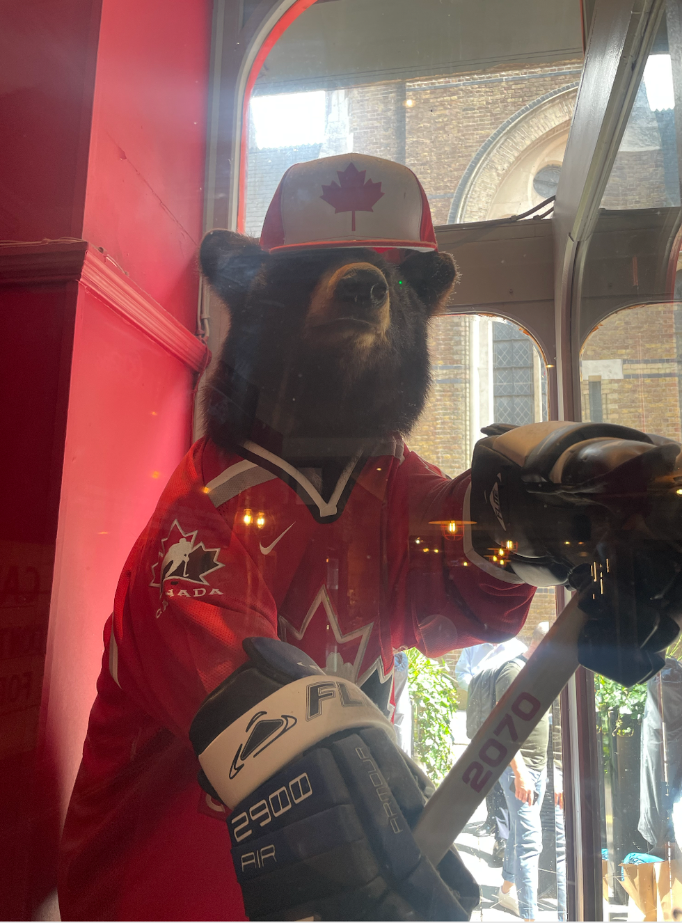 A bear at the Maple Leaf restaurant.