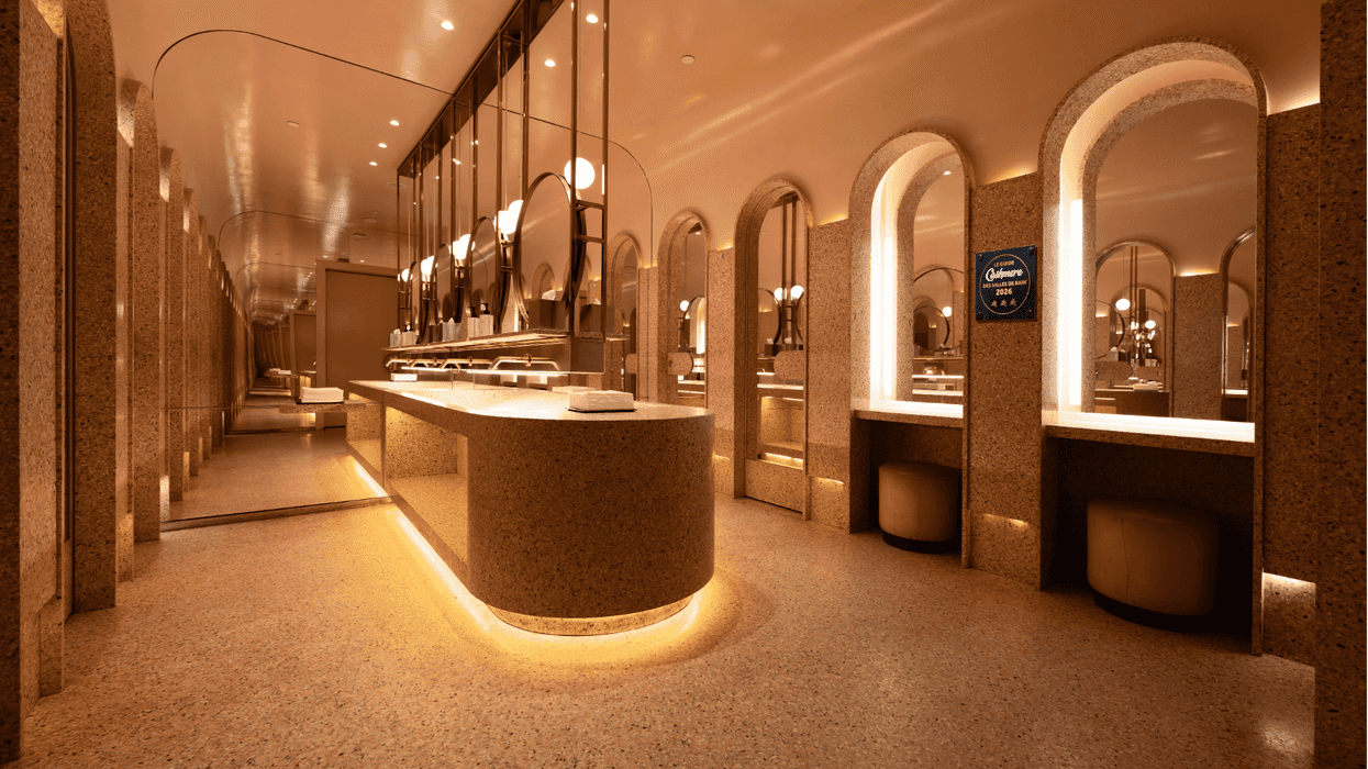 A beautifully well lit luxury bathroom at Marcus in Montreal