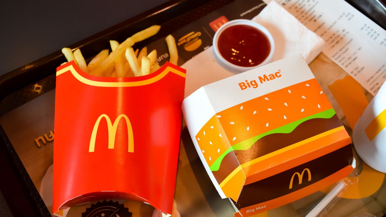 A Big Mac meal at McDonald's.