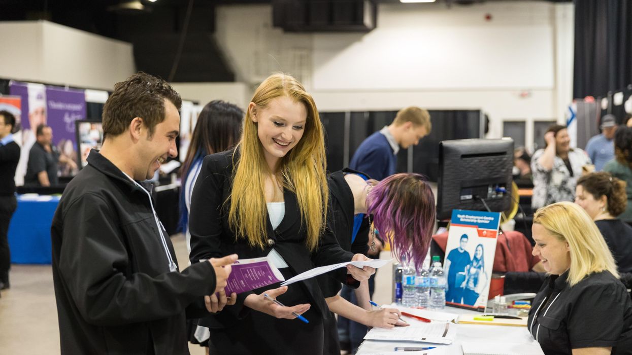 A booth at the Calgary Youth Hiring Fair.
