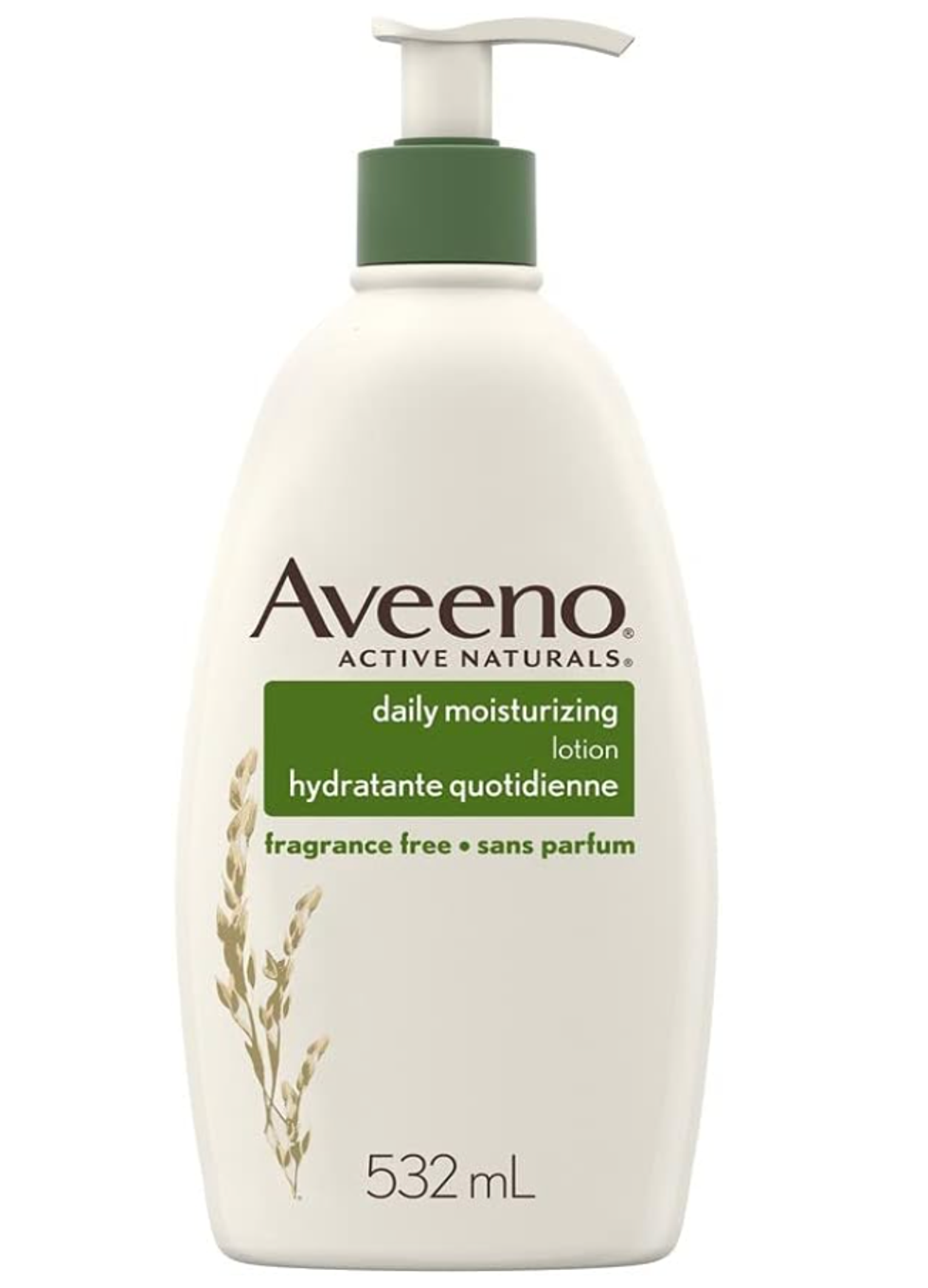 A bottle of Aveeno Daily Moisturizing Lotion.