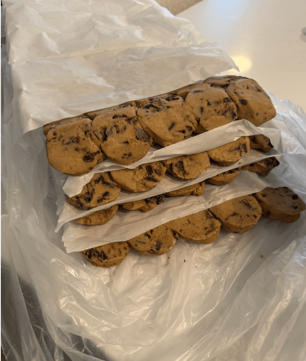 a box of frozen unbaked cookies.