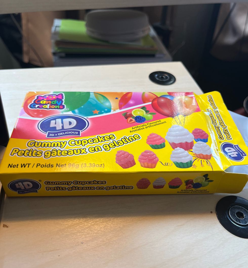 A box of Gummy Cupcakes.