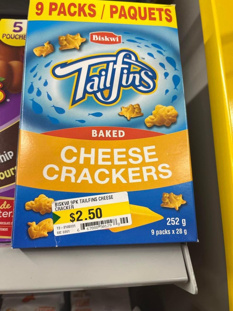 A box of Tailfins crackers.