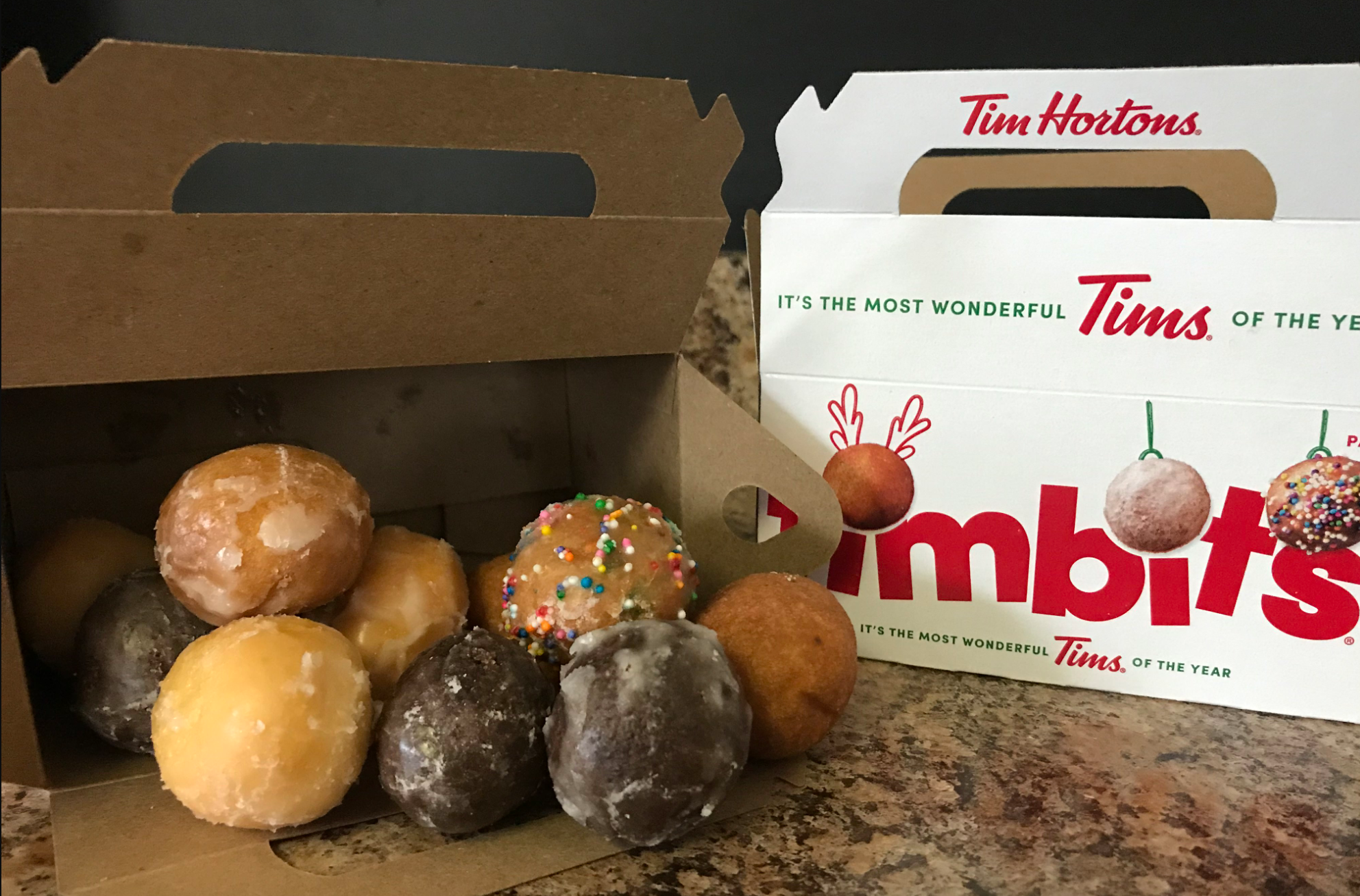 A box of Tim Hortons Timbits.