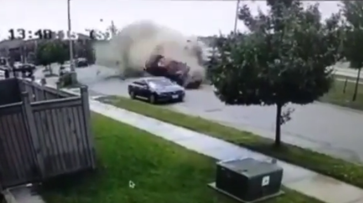 A Brampton Car Crash Caught On Video Left A Quiet Street Looking Like A Disaster Zone