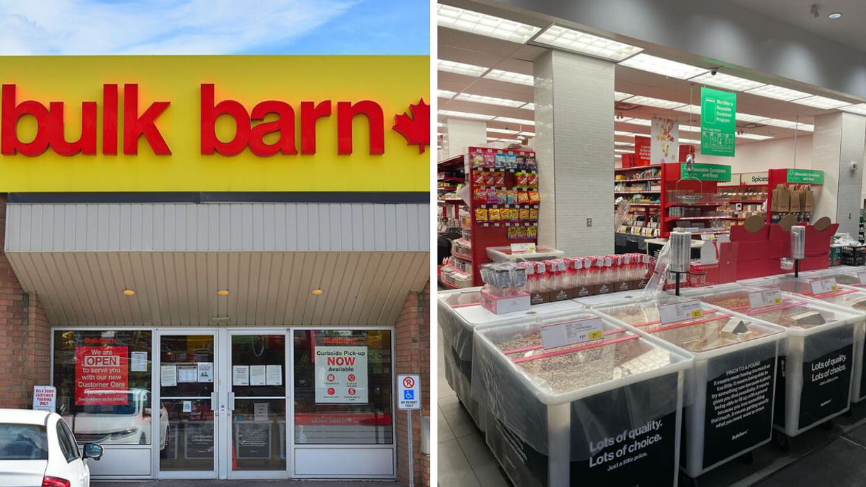 A Bulk Barn in Canada. Right: Inside a Bulk Barn.