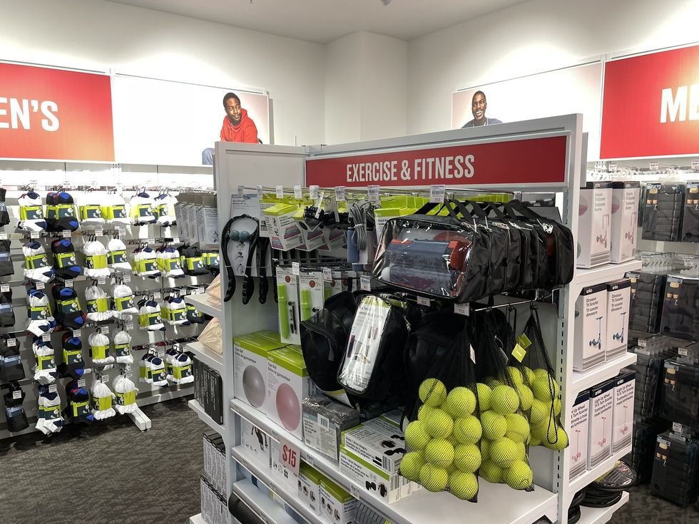 A bunch of exercise equipment in Zellers.