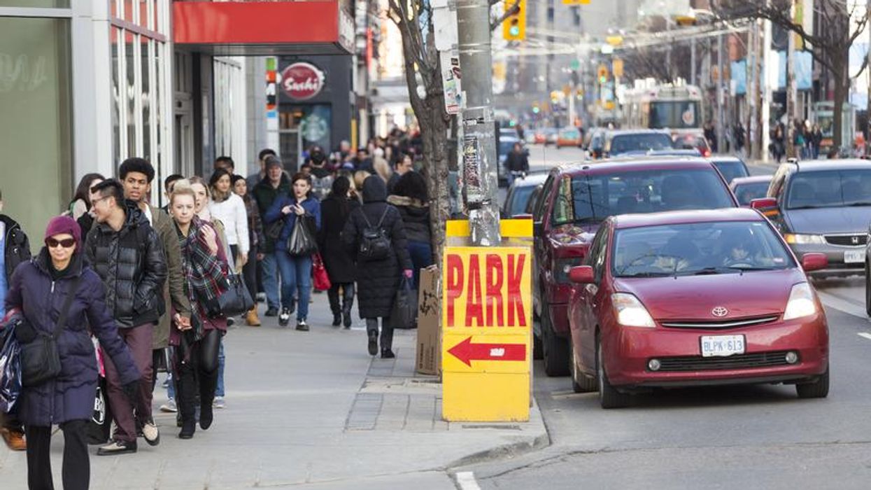 A busy street in Toronto.