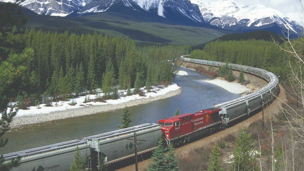 A Canadian Pacific train in Banff.