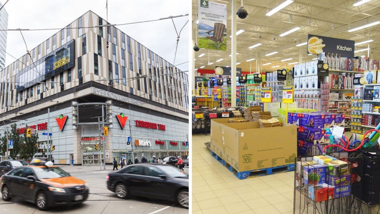 A Canadian Tire store. Right: Inside of a store in Canada.