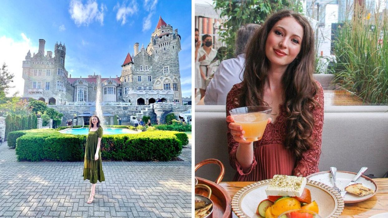 A castle in Toronto. Right: A Toronto restaurant.