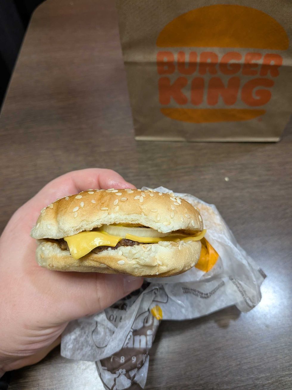 A cheeseburger from Burger King.
