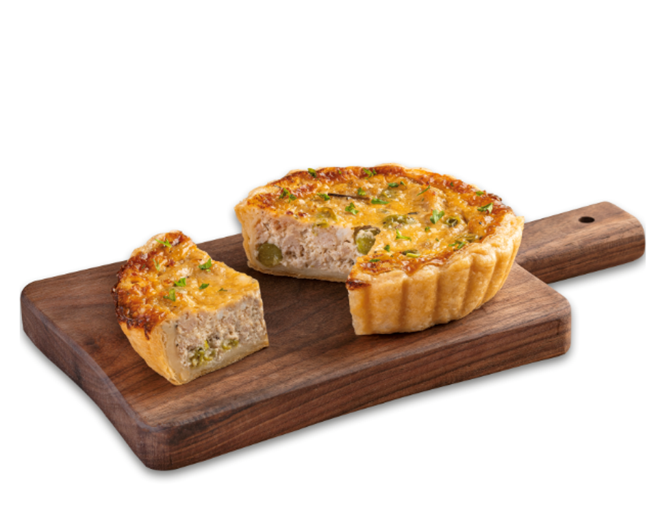 A chicken and pea quiche at Tim Hortons India.