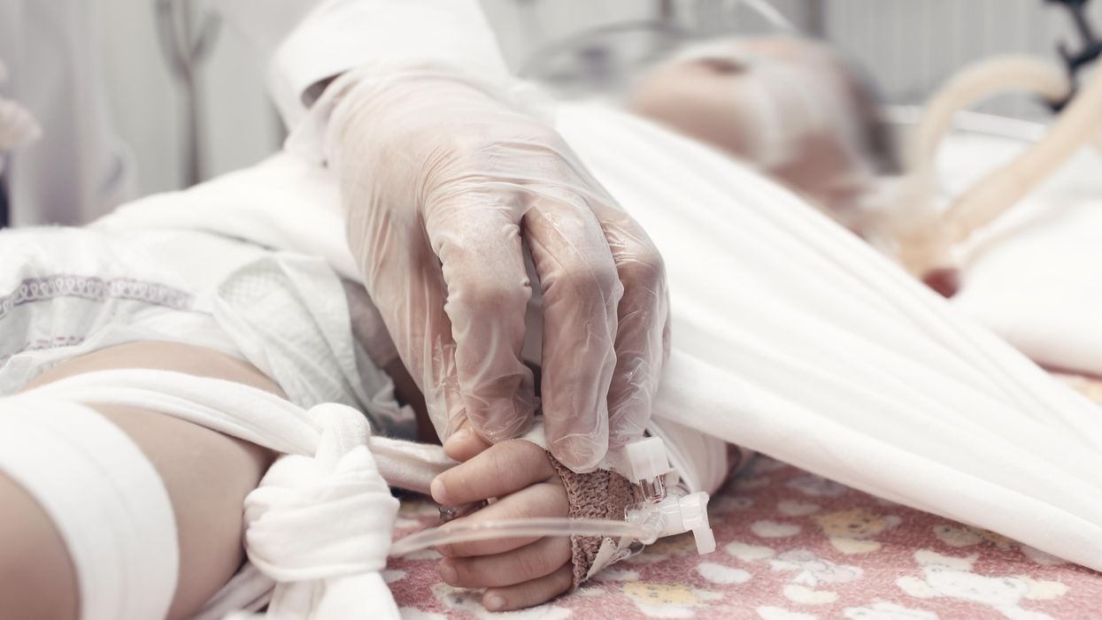 A child receiving medical care.