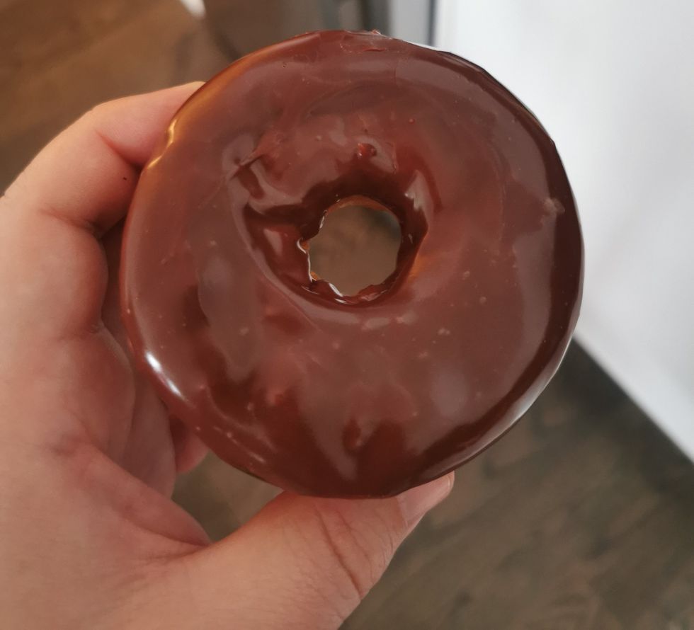 A Chocolate Dip Donut from Tim Hortons.