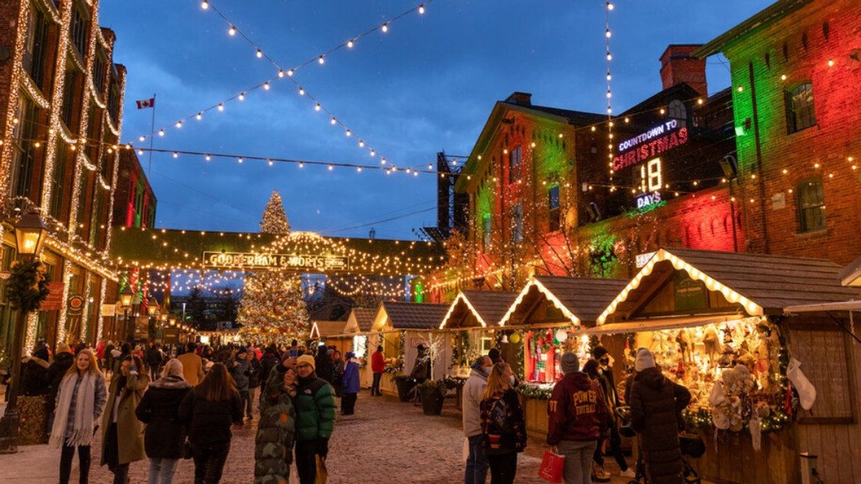A Christmas market.