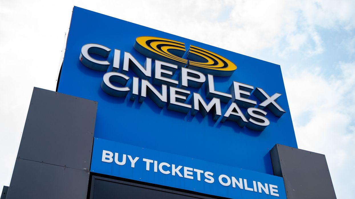 A Cineplex Cinemas sign in Toronto, Ontario.