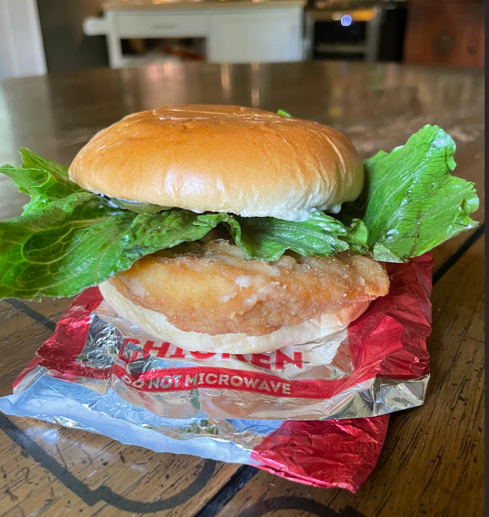 A classic chicken sandwich from Wendy's.