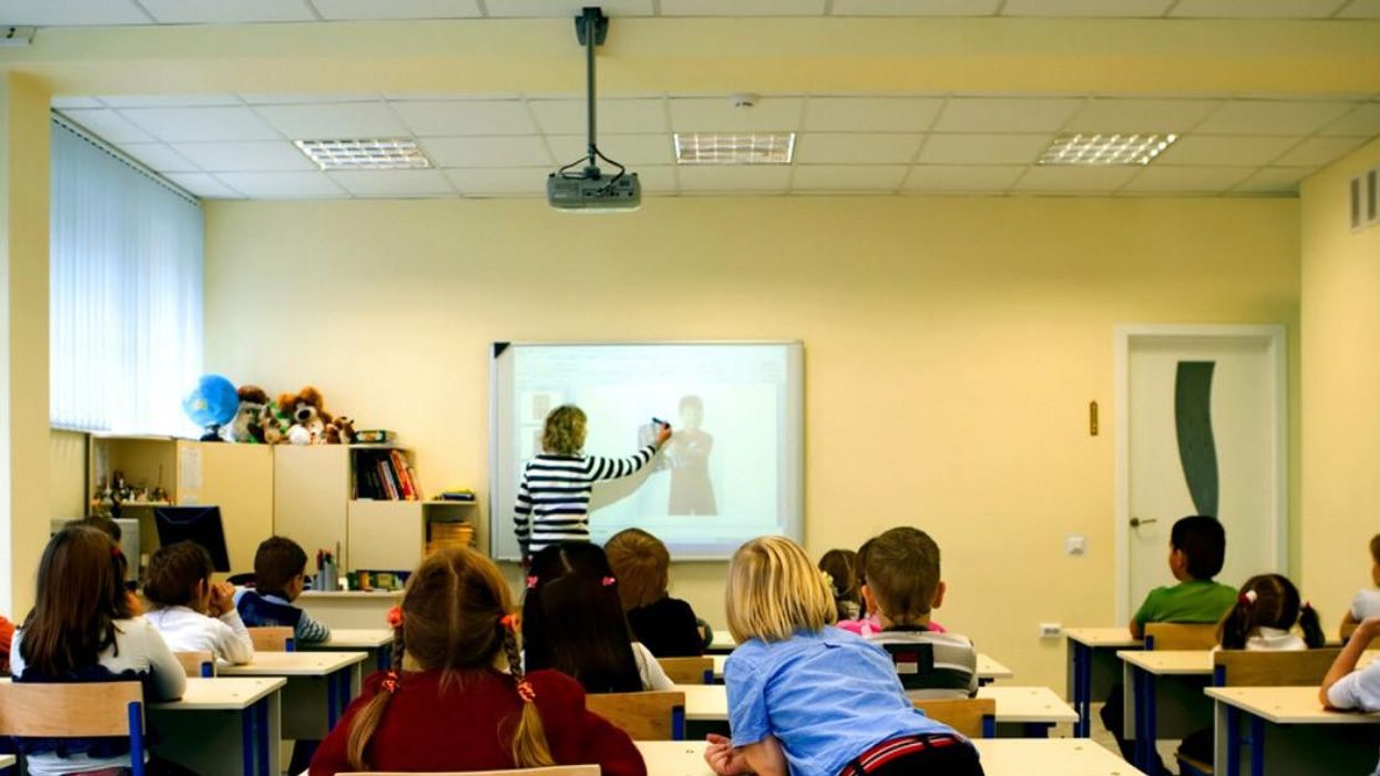 A classroom.