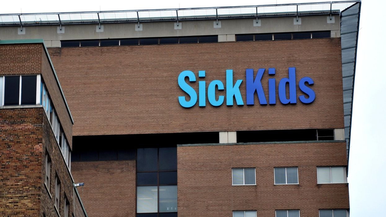 A closeup shot of Toronto SickKids hospital.