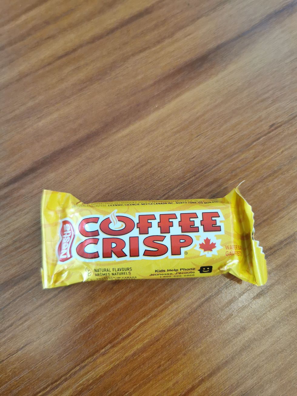 A Coffee Crisp bar.