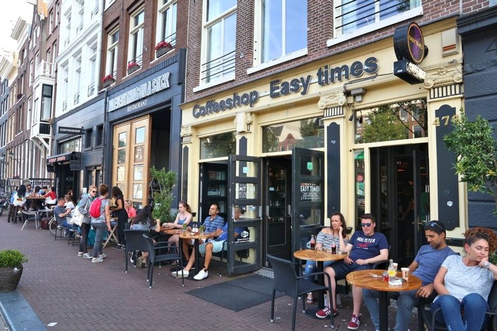 A coffee shop in Amsterdam where some are legally able to sell cannabis