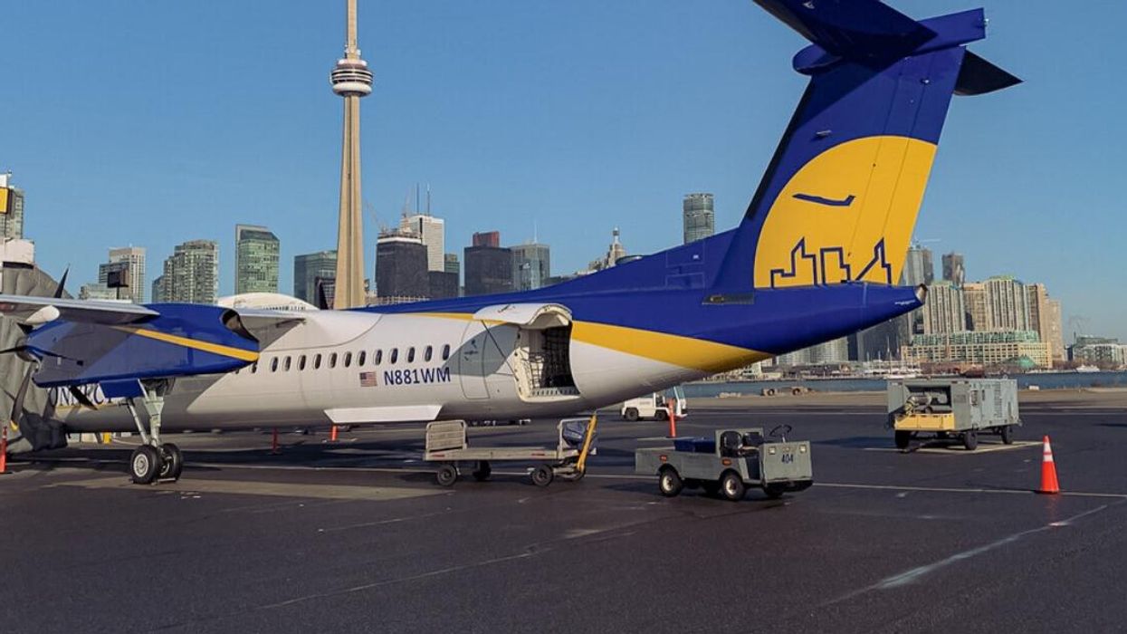 A Connect Airlines plane on the tarmac of Billy Bishop Airport (YTZ) in Toronto, Ontario.