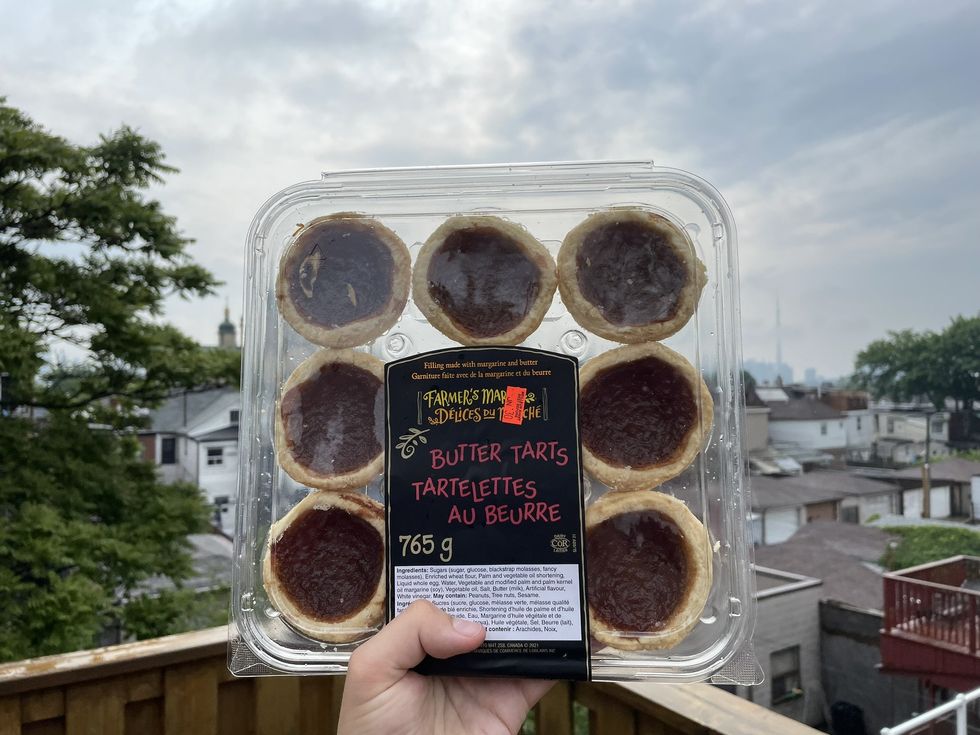 A container of butter tarts.