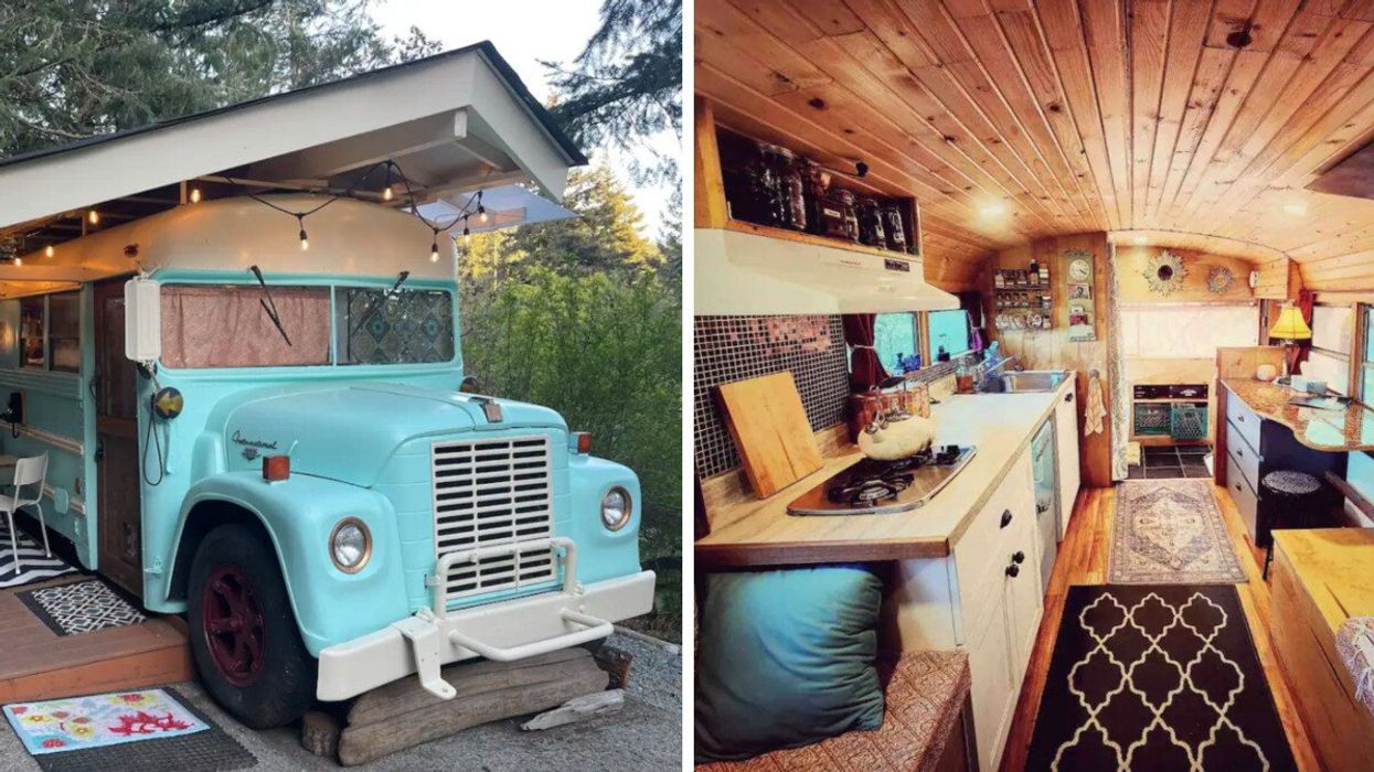 A converted 1969 school bus Airbnb in B.C.