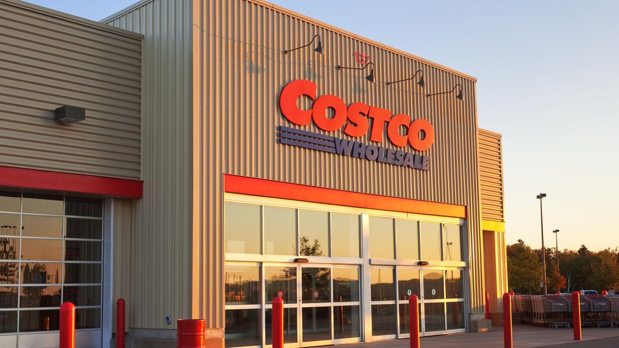 A Costco Canada store at sunset.
