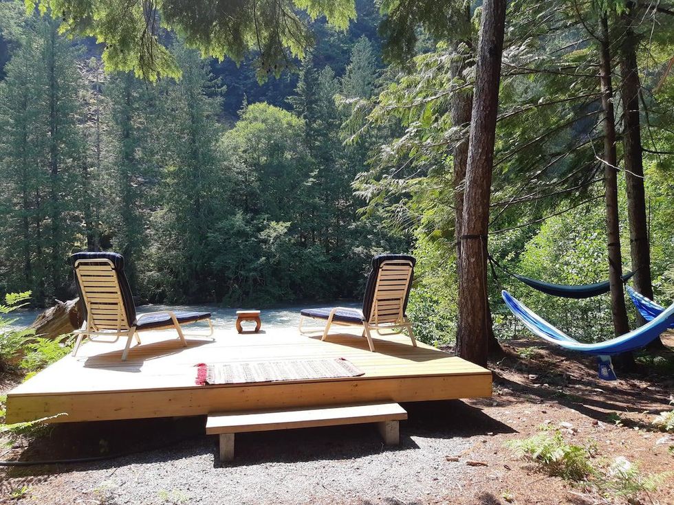A deck at an Airbnb in B.C.